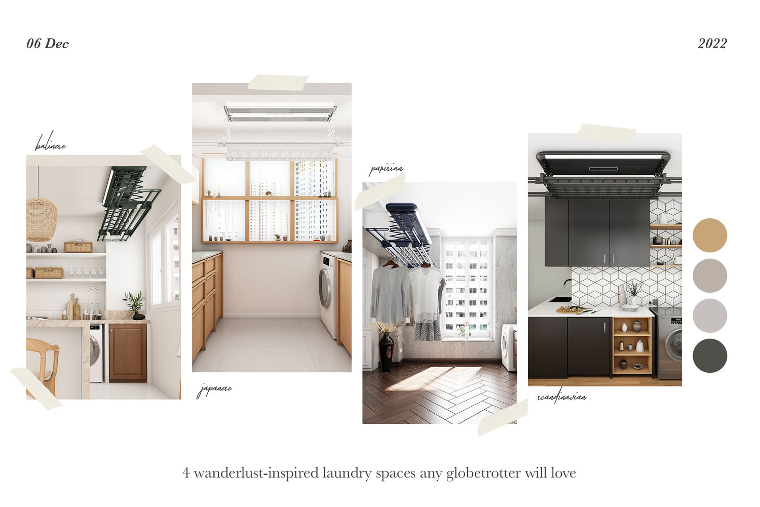 4 wanderlust-inspired laundry spaces any globetrotter will love