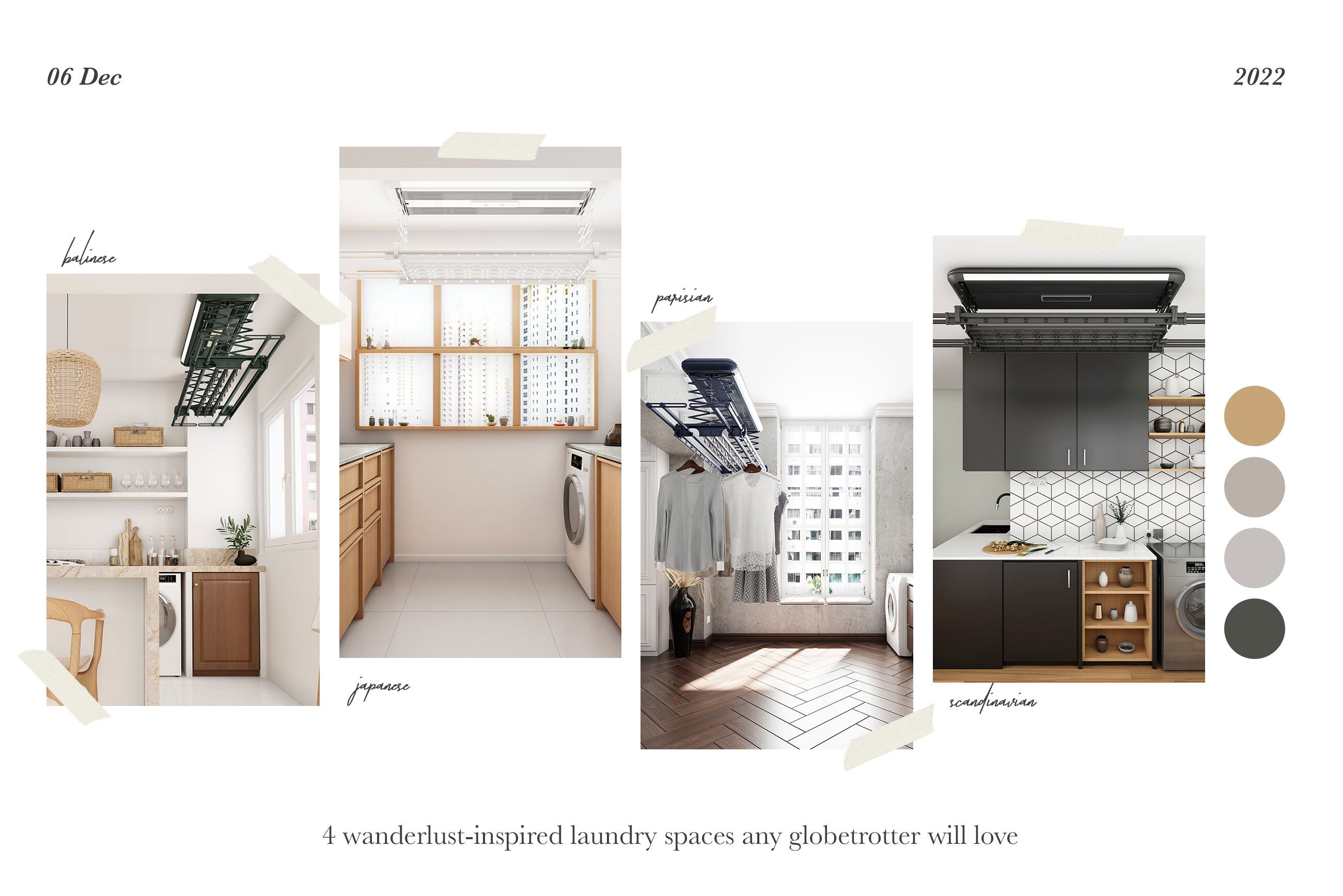 4 wanderlust-inspired laundry spaces any globetrotter will love